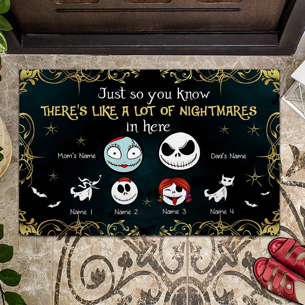 Personalized Nightmare Doormat with Custom Names for Family