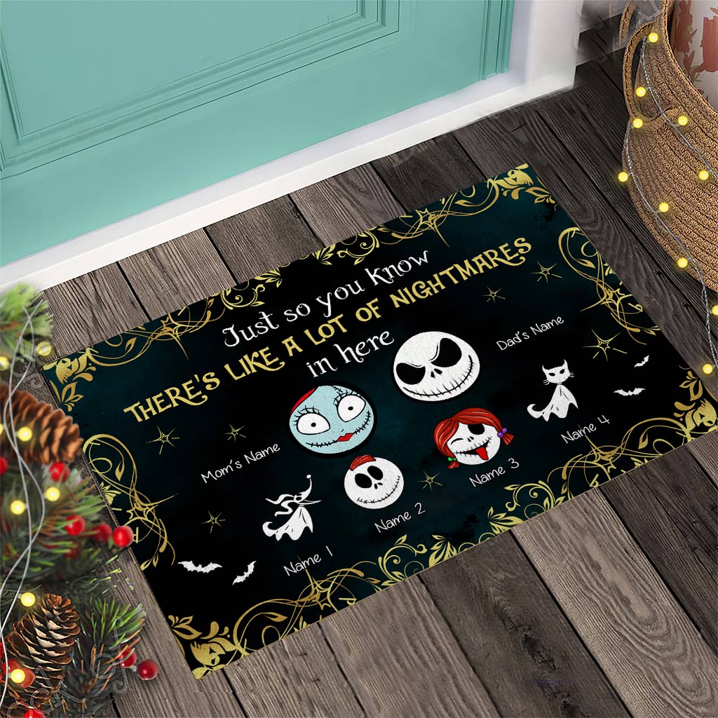 Personalized Nightmare Doormat with Custom Names for Family