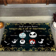 Load image into Gallery viewer, Personalized Nightmare Doormat with Custom Names for Family
