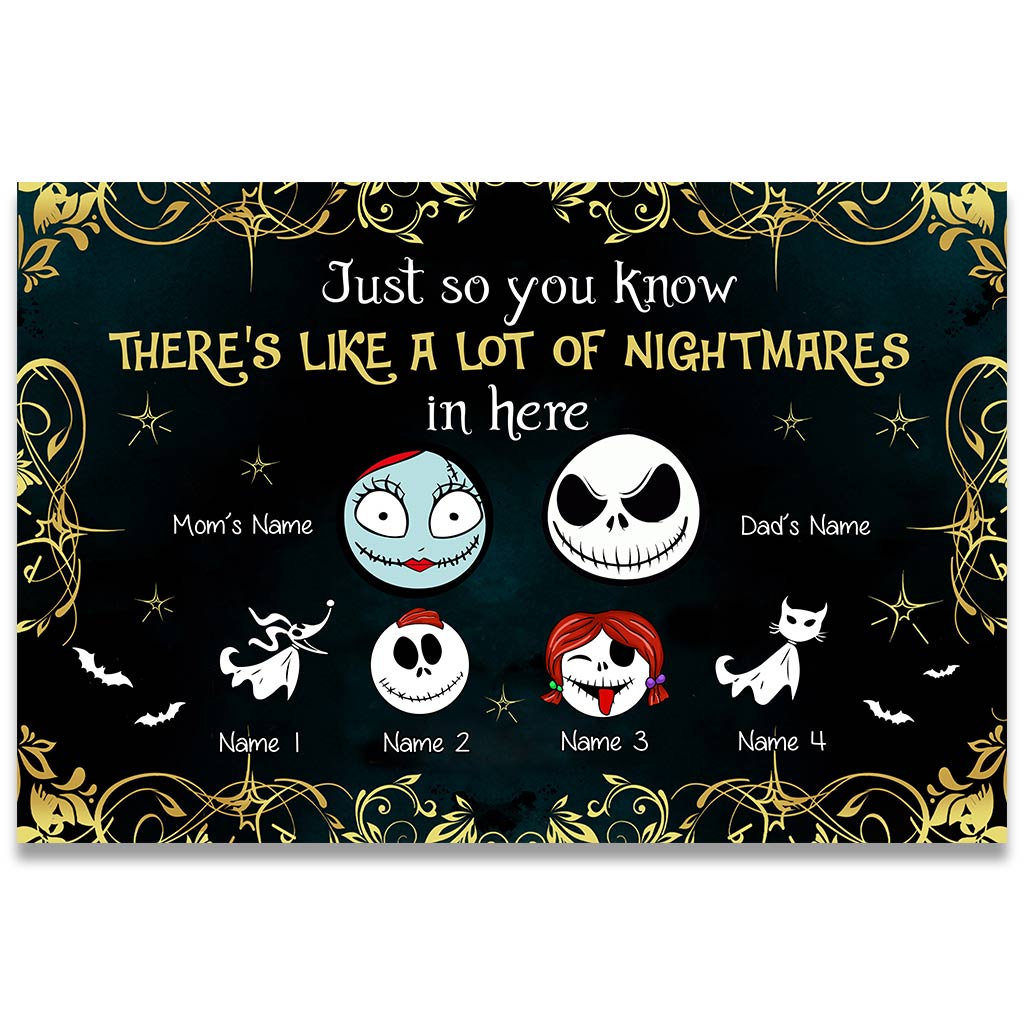 Personalized Nightmare Doormat with Custom Names for Family