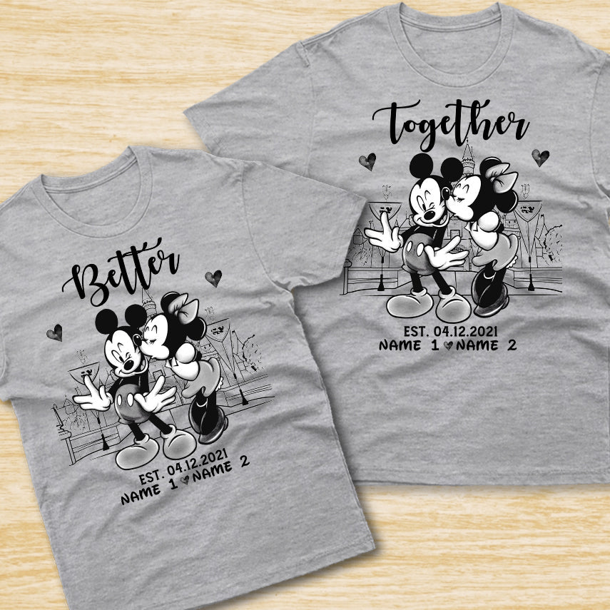 Personalized Couple Mouse T-shirt & Hoodie Gift for Anniversary