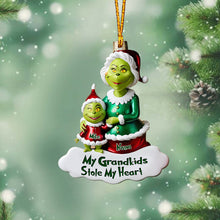 Load image into Gallery viewer, Personalized Grinch Grandkids Ornament Custom Name Gift for Grandma

