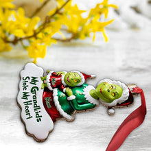 Load image into Gallery viewer, Personalized Grinch Grandkids Ornament Custom Name Gift for Grandma

