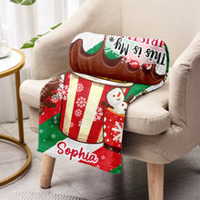 Load image into Gallery viewer, Personalized Christmas Movie Watching Blanket Custom Name Gift

