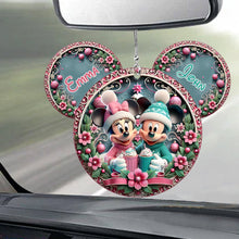 Load image into Gallery viewer, Personalized Mouse Couple Car Ornament Custom Name Gift
