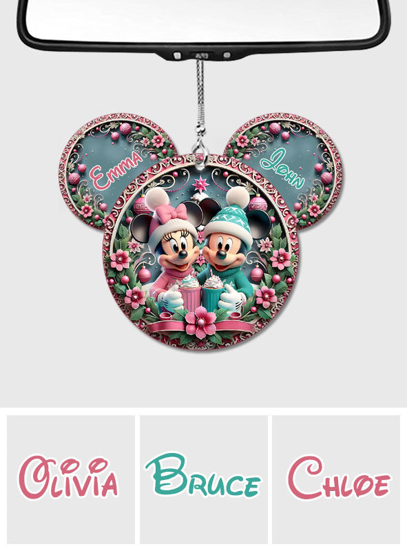 Personalized Mouse Couple Car Ornament Custom Name Gift