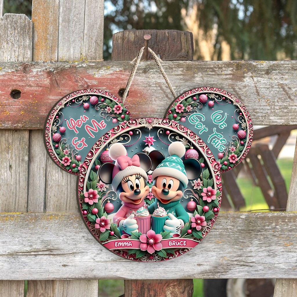 Personalized Mouse Couple Wood Sign Custom Name Wall Art