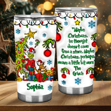 Load image into Gallery viewer, Personalized Grinch Christmas Tumbler with Custom Name Gift
