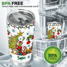 Load image into Gallery viewer, Personalized Grinch Christmas Tumbler with Custom Name Gift

