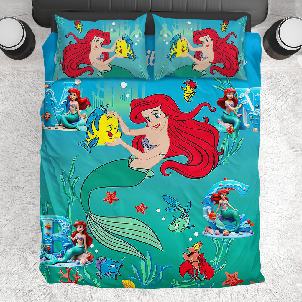 Personalized Mermaid Bedding Set for Grandma's Little Mermaids