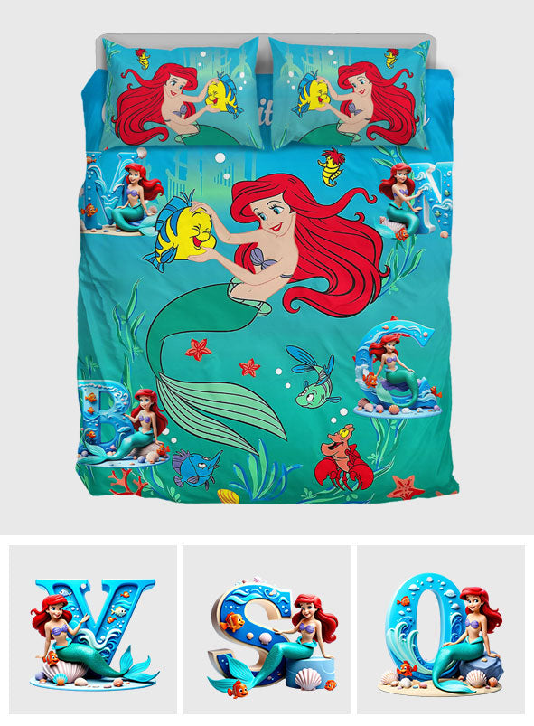 Personalized Mermaid Bedding Set for Grandma's Little Mermaids