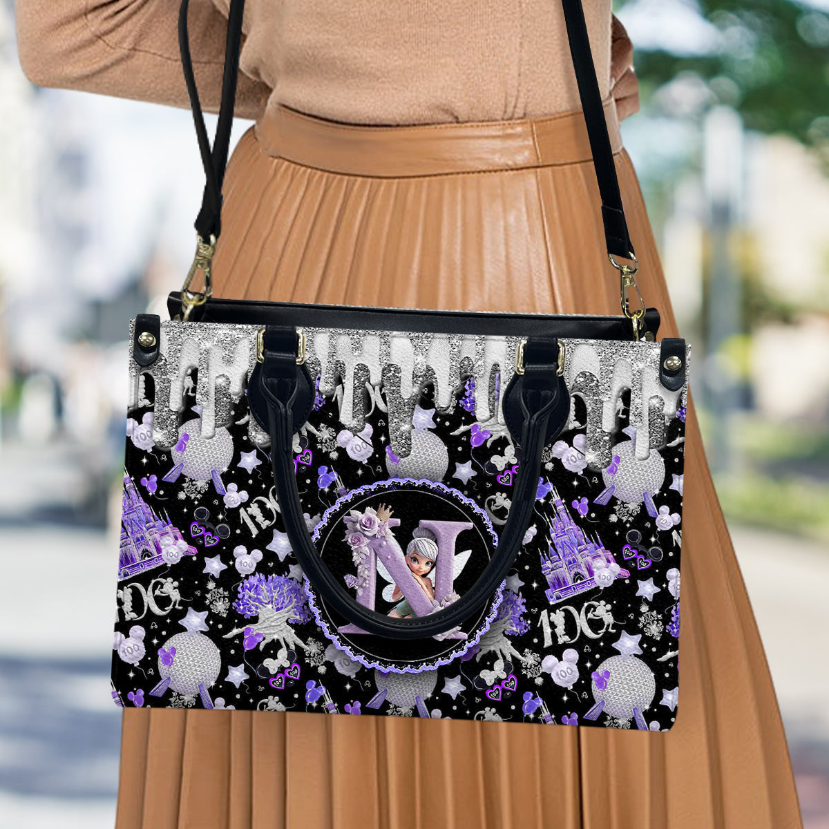 Personalized Fairy Theme Leather Handbag Custom Bag for Women