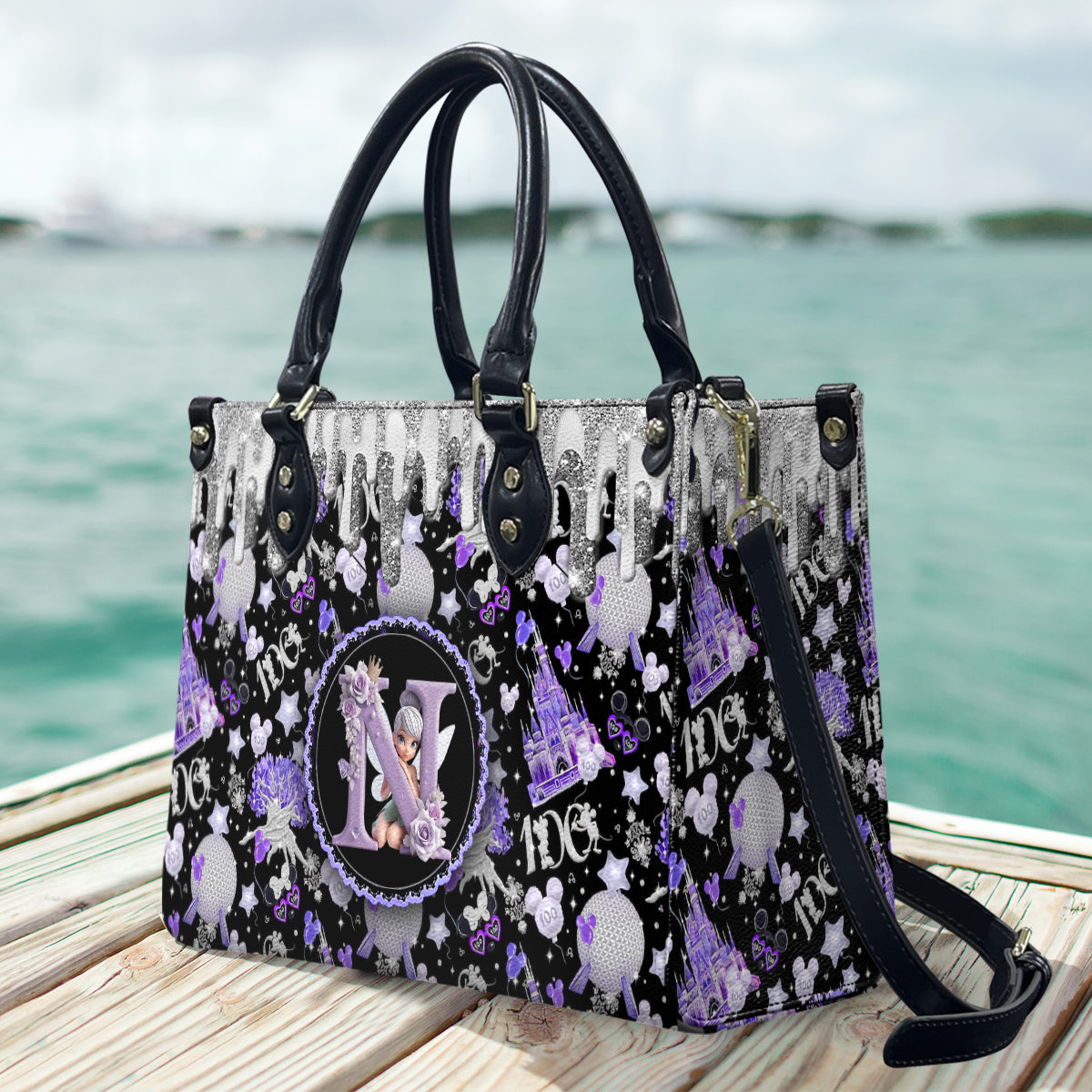 Personalized Fairy Theme Leather Handbag Custom Bag for Women