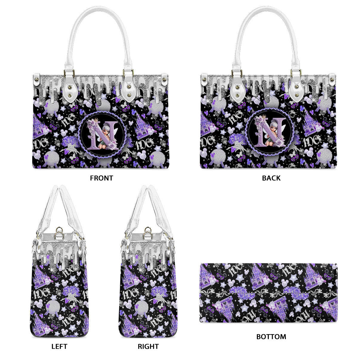Personalized Fairy Theme Leather Handbag Custom Bag for Women