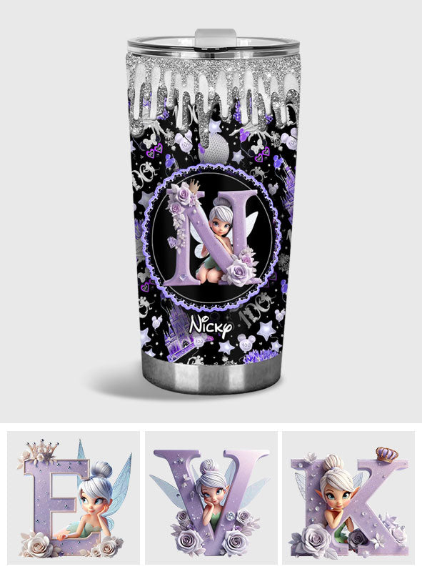 Personalized Magic Purple Tumbler Custom Name with Fairy Design