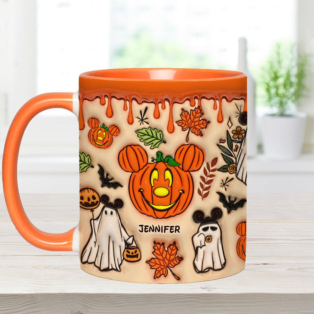 Personalized Halloween Accent Mug with Custom Name - Fun Pumpkin Design