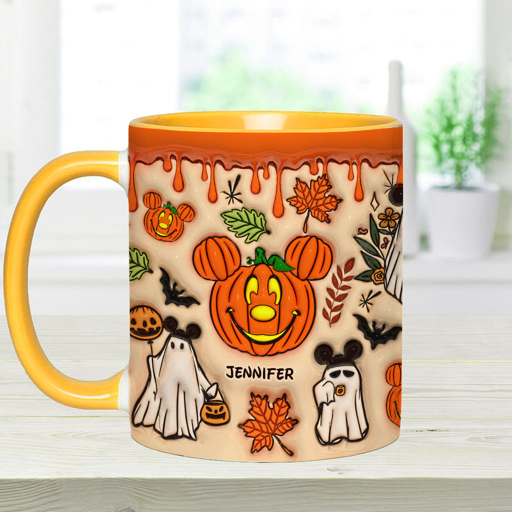 Personalized Halloween Accent Mug with Custom Name - Fun Pumpkin Design