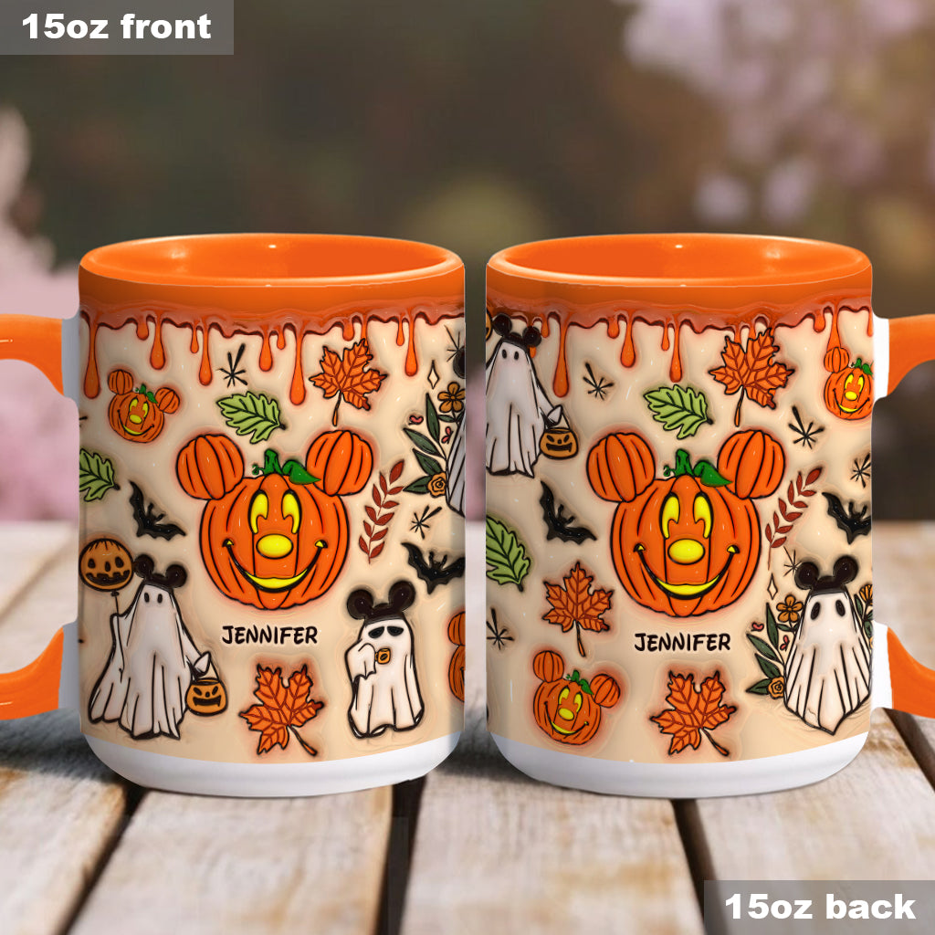 Personalized Halloween Accent Mug with Custom Name - Fun Pumpkin Design
