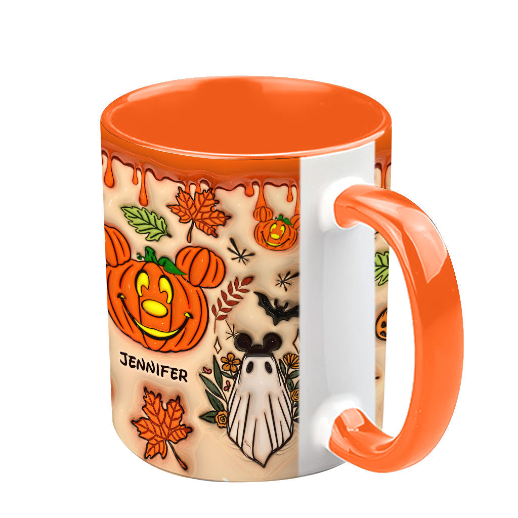 Personalized Halloween Accent Mug with Custom Name - Fun Pumpkin Design