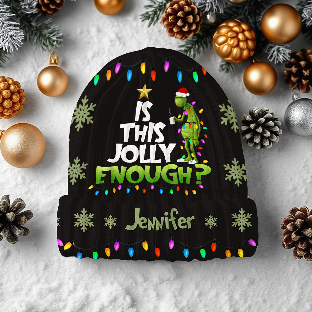 Personalized Christmas Beanie Hat with Custom Name - Cozy Gift Idea