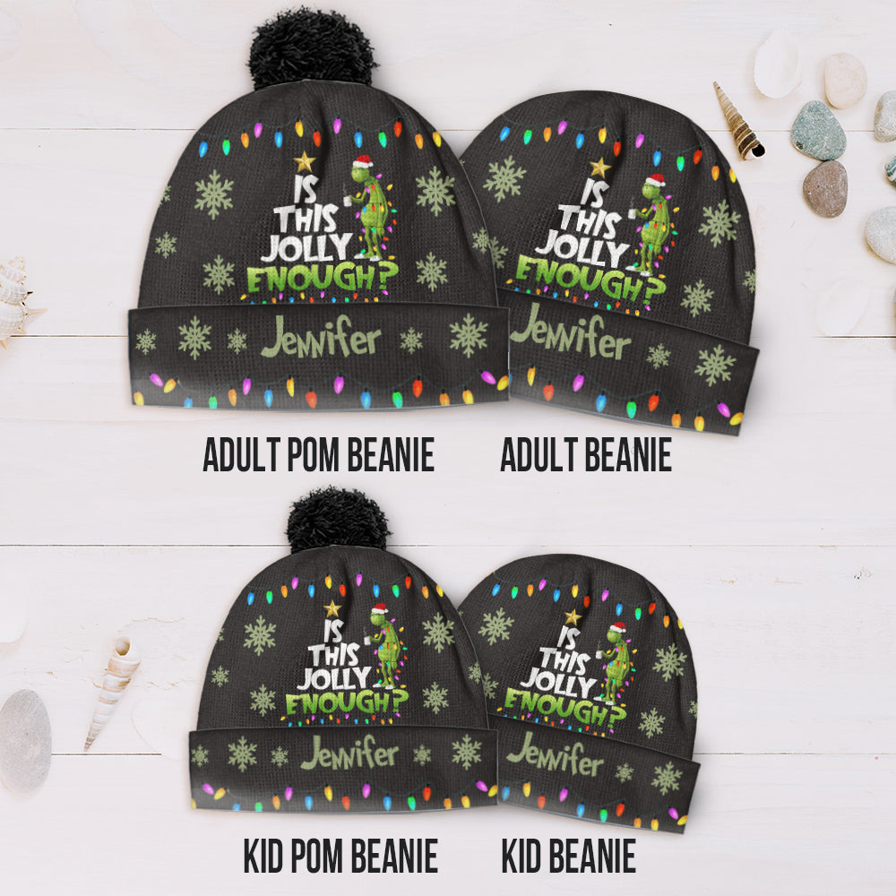 Personalized Christmas Beanie Hat with Custom Name - Cozy Gift Idea