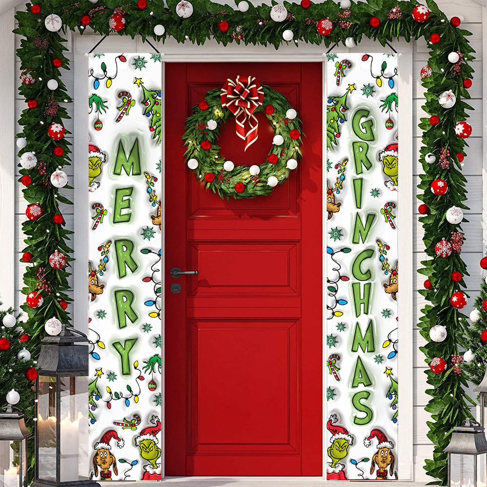 Personalized Merry Grinchmas Porch Sign Christmas Decor