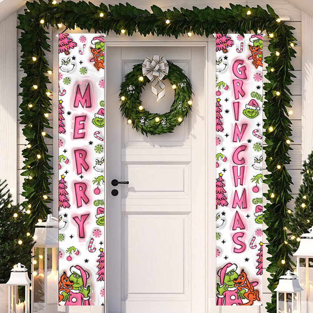 Personalized Merry Grinchmas Porch Sign Christmas Decor