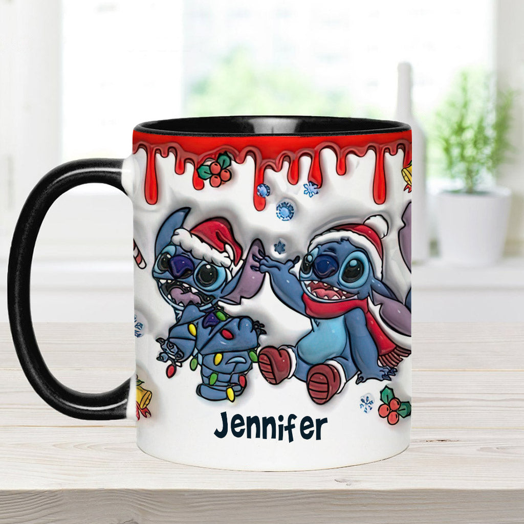 Personalized Christmas Accent Mug with Ohana Design for Mom