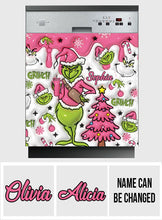 Load image into Gallery viewer, Personalized Grinchmas Dishwasher Cover Custom Name Holiday Decor
