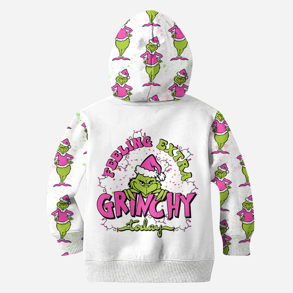 Personalized Grinch Hoodie and Leggings Christmas Outfit