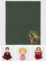 Load image into Gallery viewer, Personalized Merry Christmas Blanket Custom Name Cozy Gift
