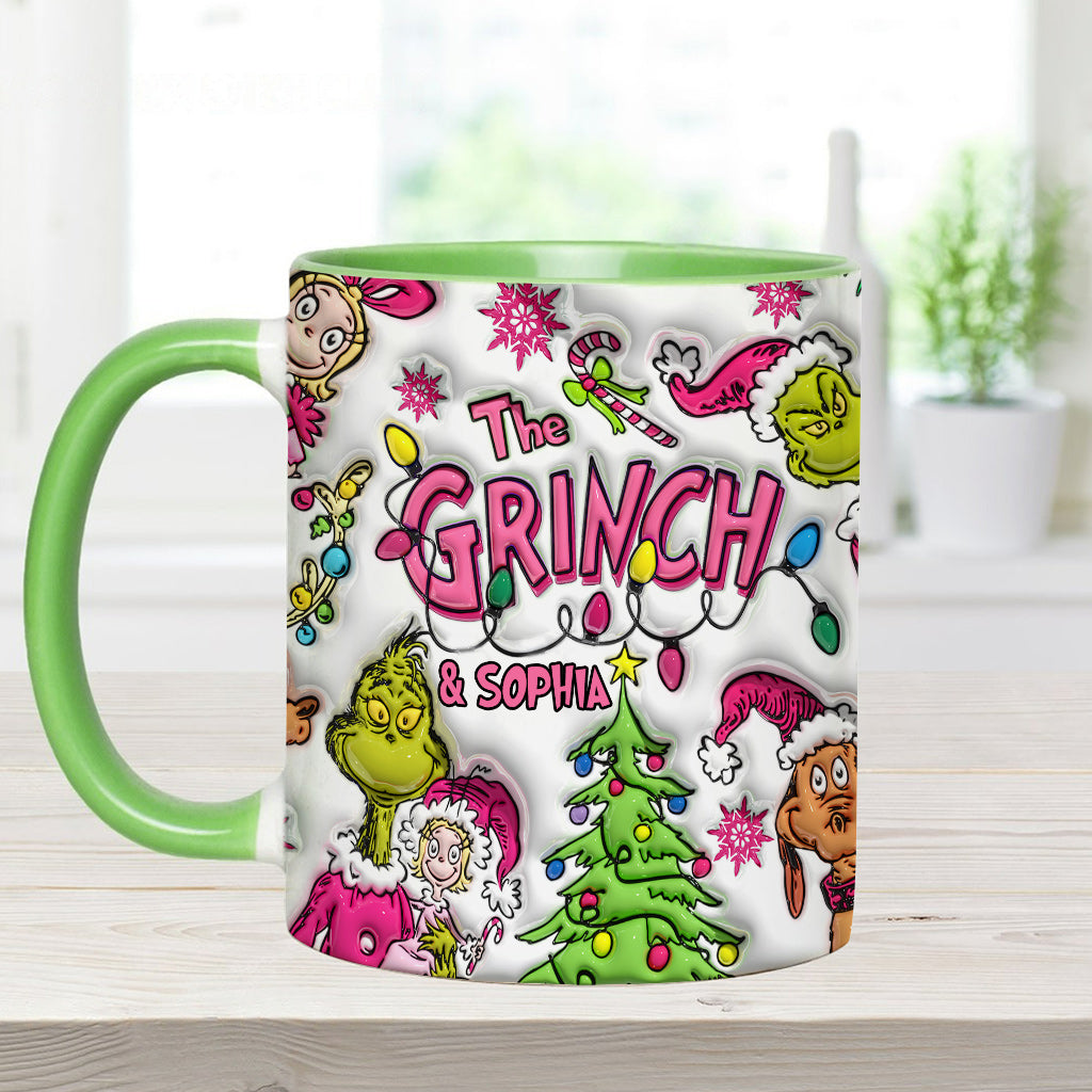 Personalized Grinch Accent Mug Custom Name Christmas Gift