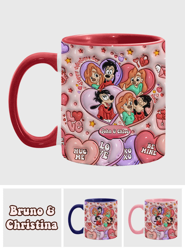 Personalized Valentine’s Day Accent Mug Custom Name Gift for Couple
