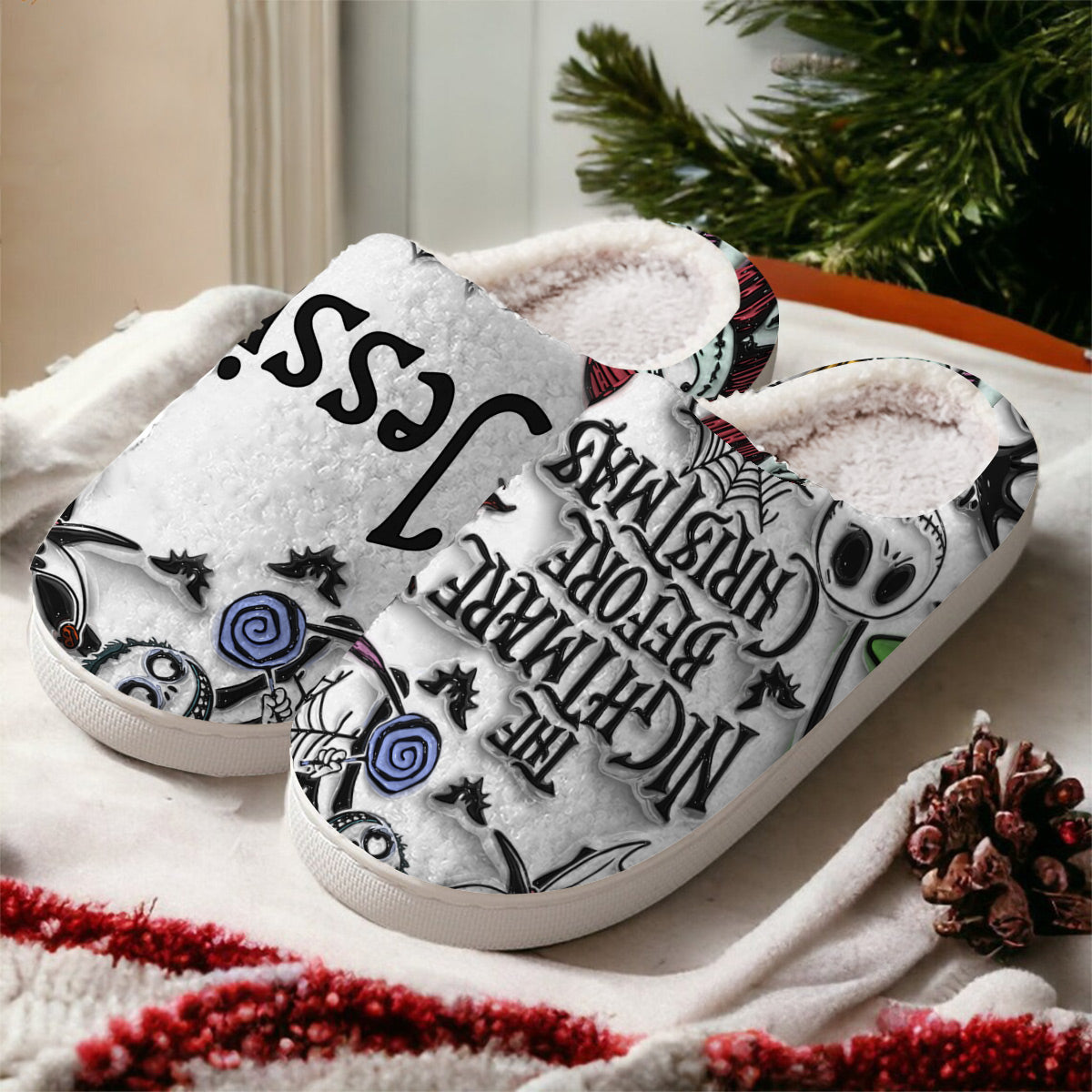 Personalized Nightmare Slippers Cozy Custom Design Gift