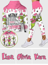 Load image into Gallery viewer, Personalized Christmas Grinch Hoodie and Leggings Set Gift
