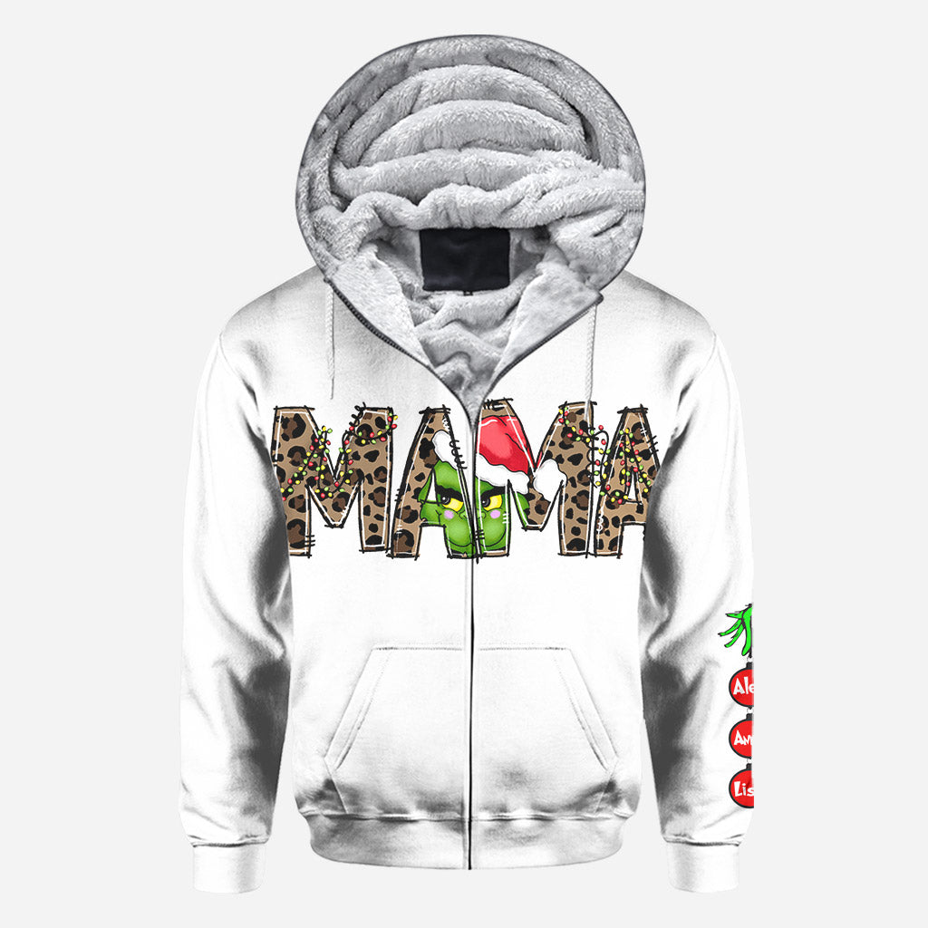 Personalized Christmas Hoodie for Mom with Grinch Design