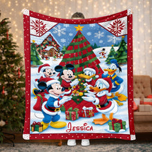 Load image into Gallery viewer, Personalized Merry Christmas Mouse Blanket Soft Flannel Gift
