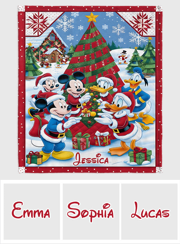 Personalized Merry Christmas Mouse Blanket Soft Flannel Gift