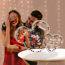 Load image into Gallery viewer, Personalized Couple Mouse Acrylic Plaque Custom Gift for Anniversary
