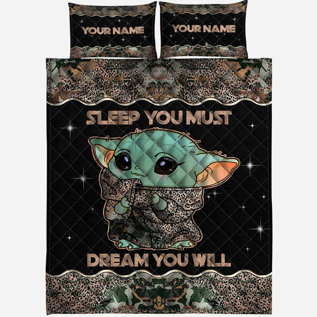 Personalized Sleep You Must Quilt Set Custom Name Gift