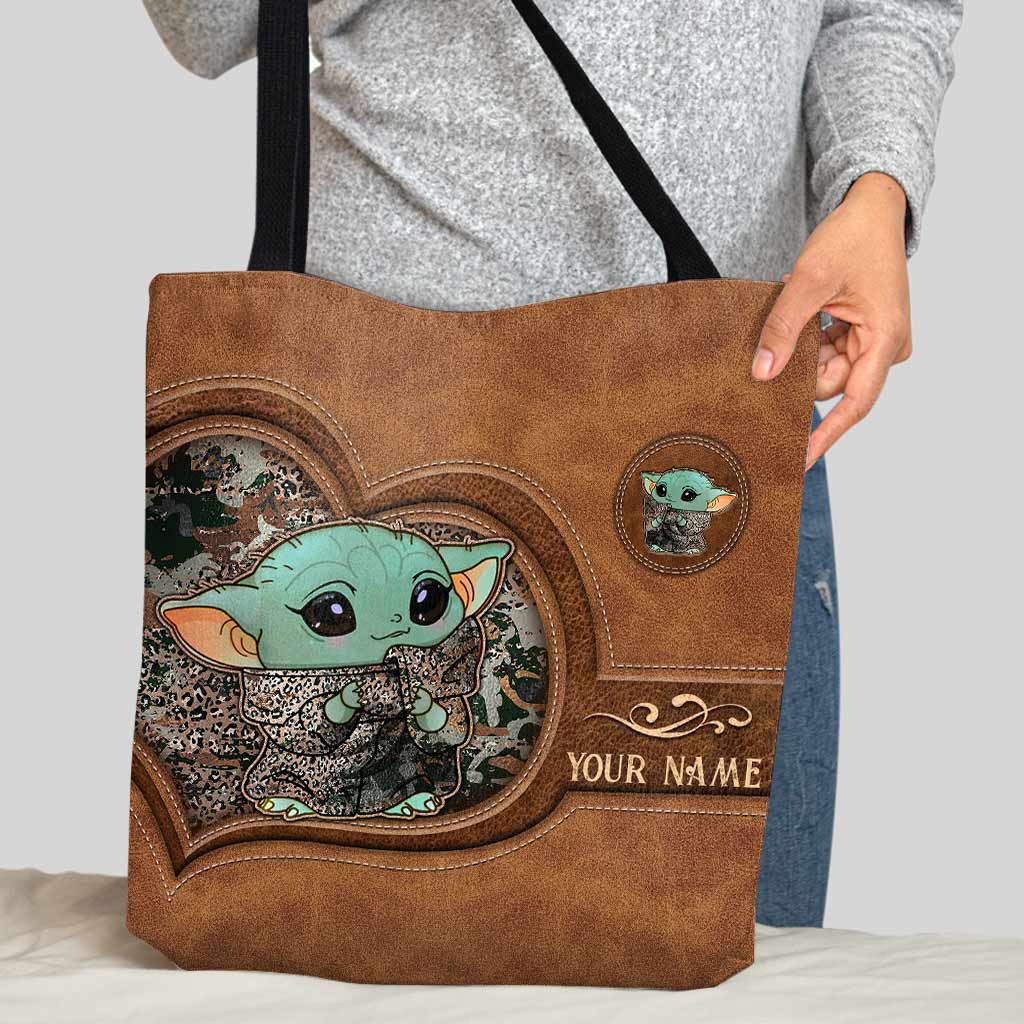 Personalized Leather Tote Bag Custom Name Cute Character Gift