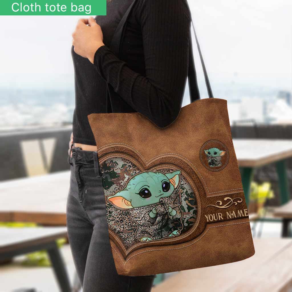 Personalized Leather Tote Bag Custom Name Cute Character Gift