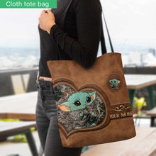Load image into Gallery viewer, Personalized Leather Tote Bag Custom Name Cute Character Gift
