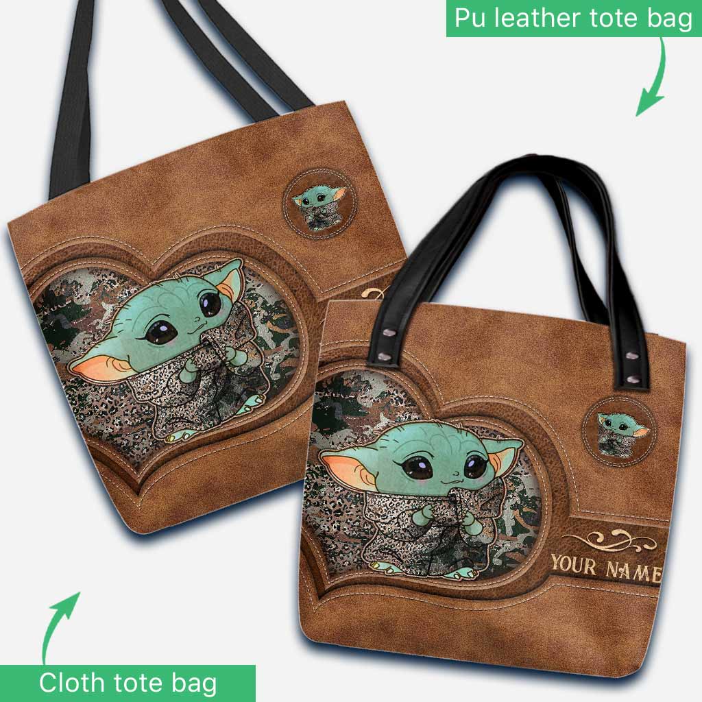 Personalized Leather Tote Bag Custom Name Cute Character Gift