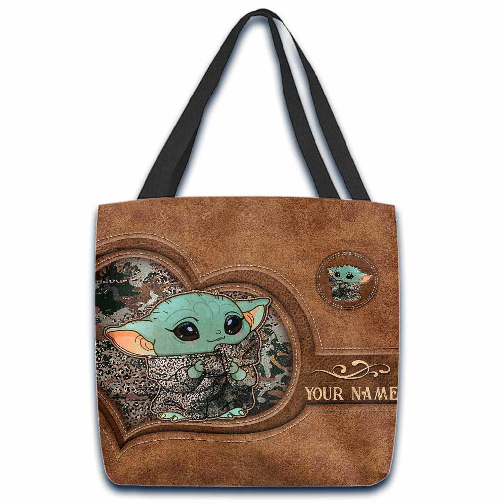 Personalized Leather Tote Bag Custom Name Cute Character Gift