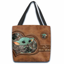 Load image into Gallery viewer, Personalized Leather Tote Bag Custom Name Cute Character Gift
