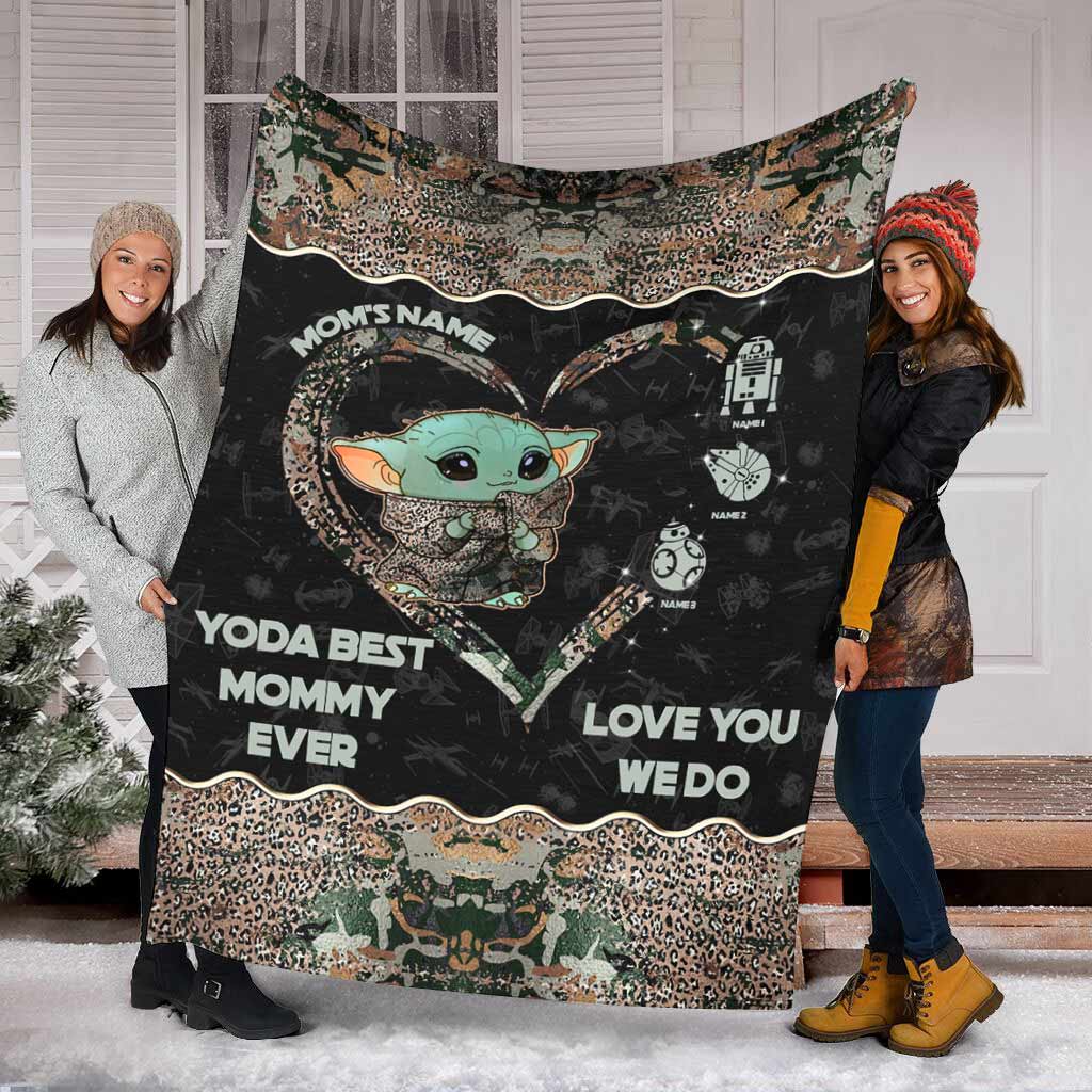 Personalized Yoda Best Mommy Blanket Unique Gift for Mom