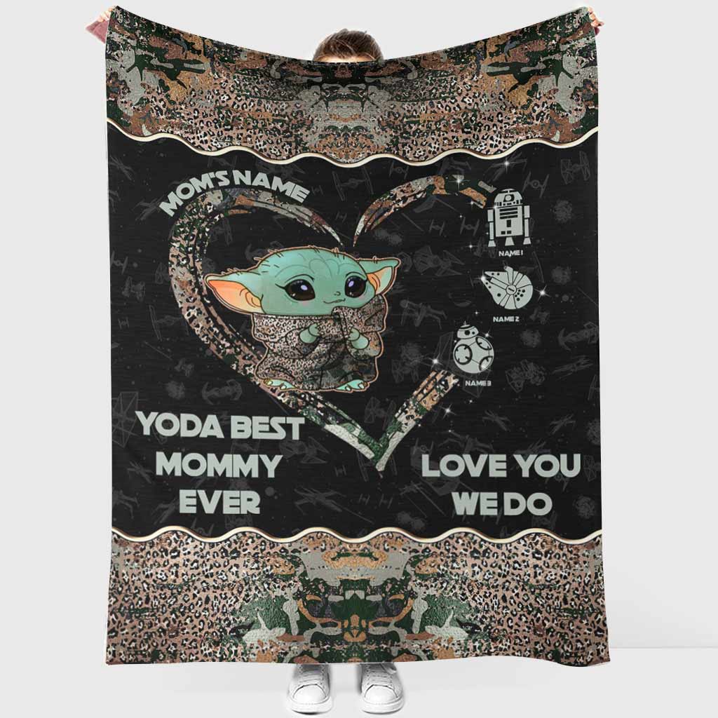 Personalized Yoda Best Mommy Blanket Unique Gift for Mom