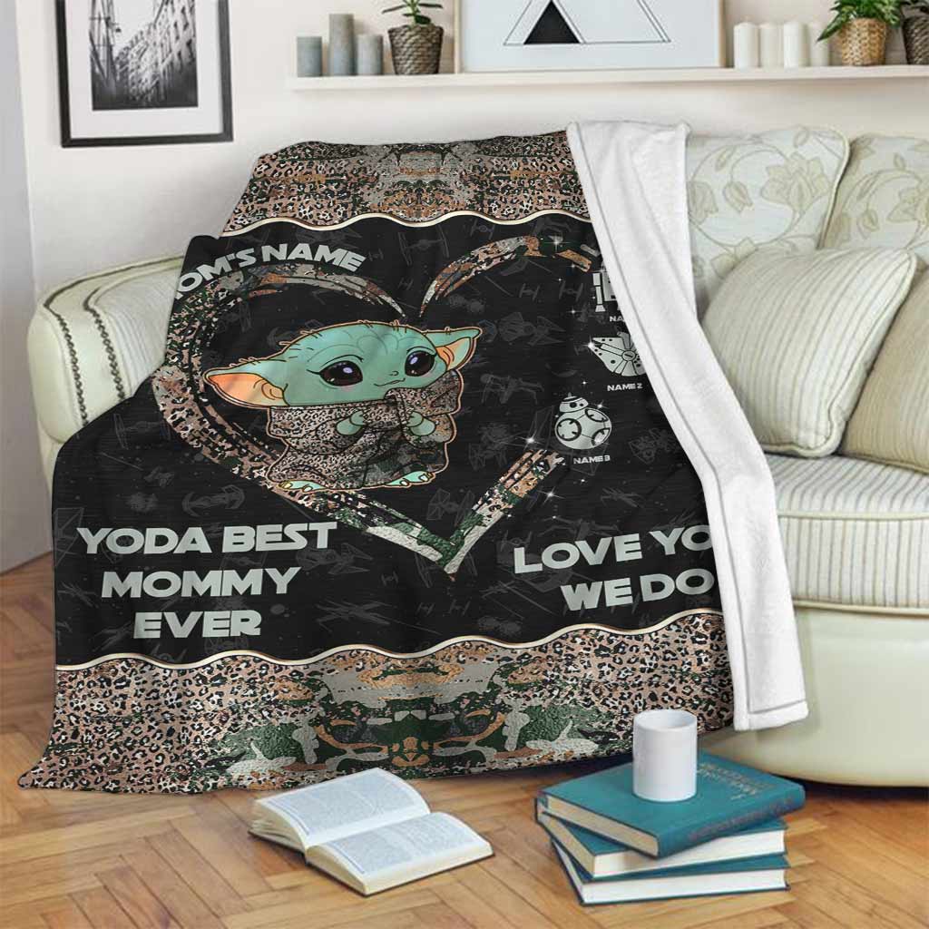 Personalized Yoda Best Mommy Blanket Unique Gift for Mom