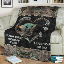 Load image into Gallery viewer, Personalized Yoda Best Mommy Blanket Unique Gift for Mom
